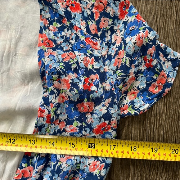 Sezane Anastasia Blue Poppy Floral Wrap Dress Women's size 34 / US size 2 - Picture 11 of 12